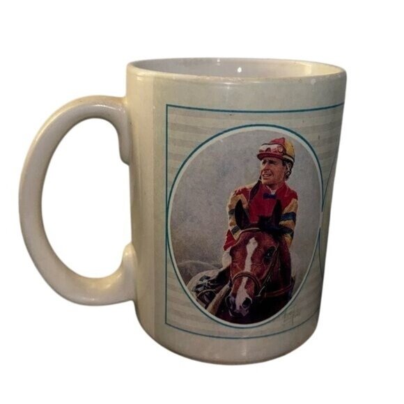 Eddie Delahoussaye Santa Anita Park 6000 Career Wins Ceramic Mug - Picture 1 of 7